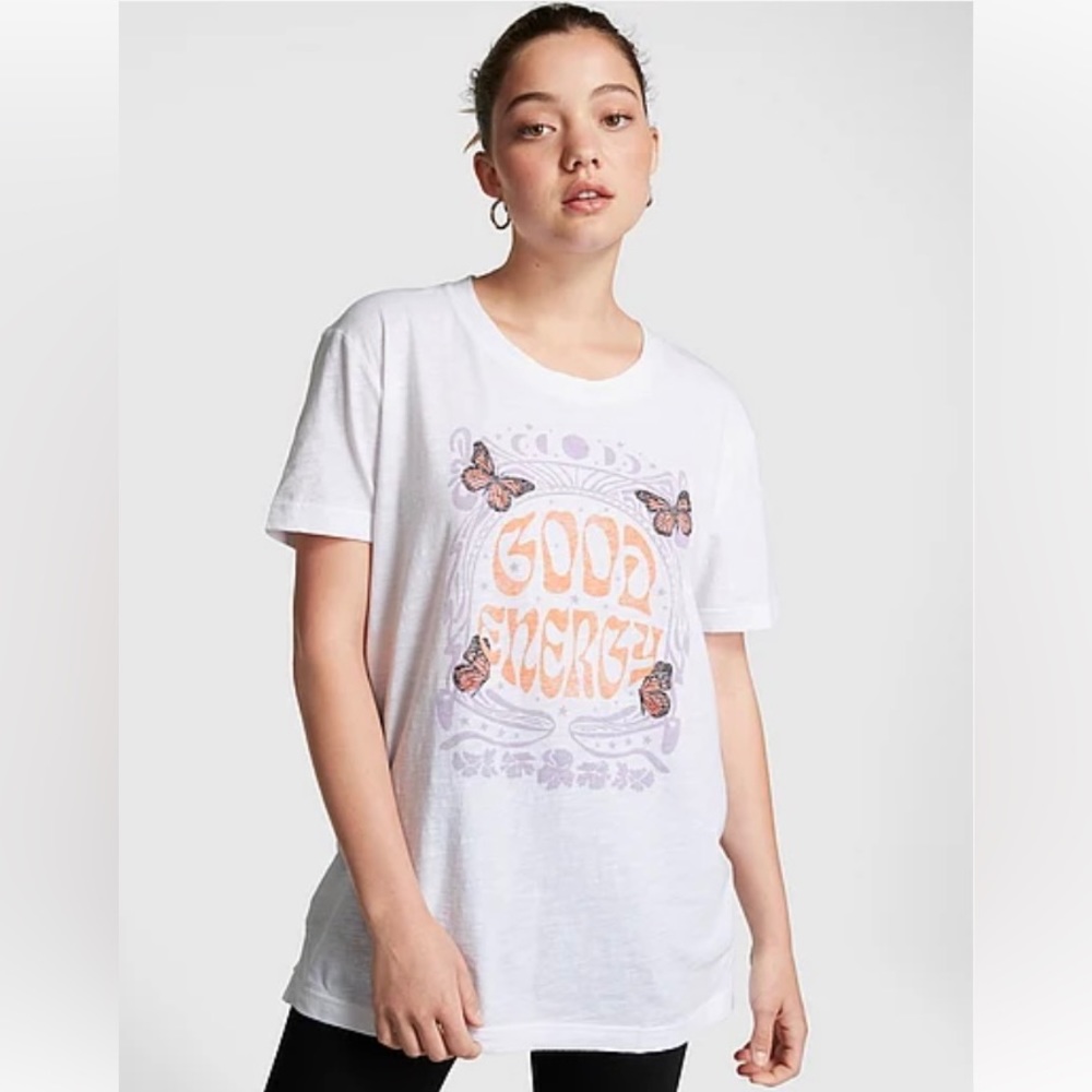 PINK Cotton Slub Short-Sleeve Campus T-Shirt